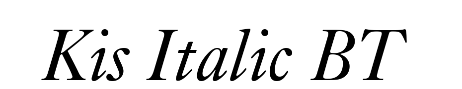 Kis Italic BT Yazı tipi ücretsiz indir